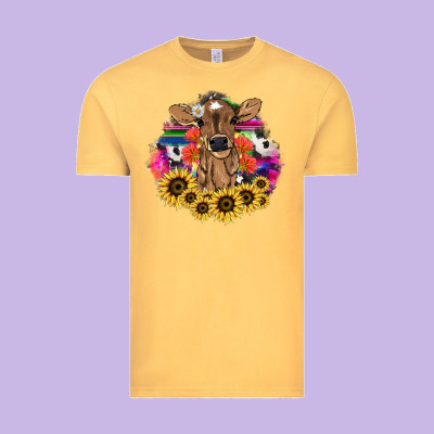 Baby Cow Flower Vintage Tee Designed By Howdyjamesfarm