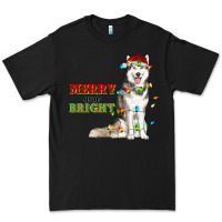 Black Merry And Bright Husky Premium Tee - RanaPortraitStore
