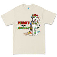 Bone Merry And Bright Husky Premium Tee - RanaPortraitStore