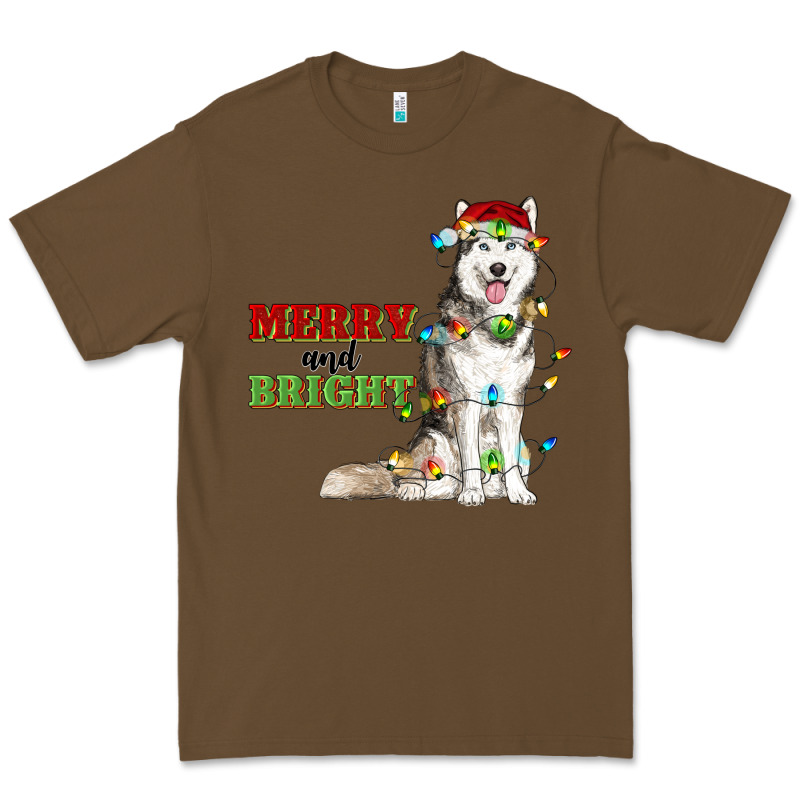 Merry And Bright Husky Premium Tee by RanaPortraitStore | Teevron