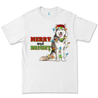 White Merry And Bright Husky Premium Tee - RanaPortraitStore