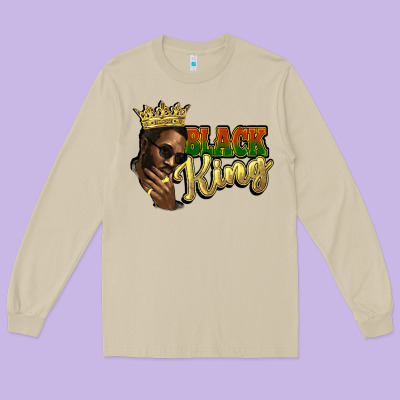 Black King Long Sleeve Tee Designed By Howdyjamesfarm