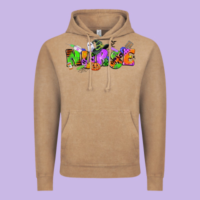 Halloween Nurse Vintage Hoodie Designed By Cowgirlartshop
