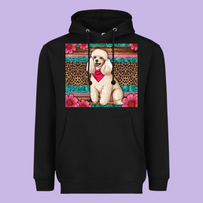 Standart Poodle Floral Heavyweight Hoodie Designed By Artiststas