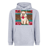 Heather Grey standart poodle floral Heavyweight Hoodie - Artiststas