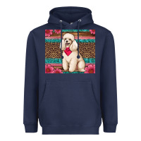 Navy standart poodle floral Heavyweight Hoodie - Artiststas