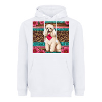 White standart poodle floral Heavyweight Hoodie - Artiststas