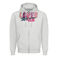 Dove Grey Lover Babe Zipper Hoodie - SublimationCraftShop
