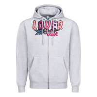 Heather Grey Lover Babe Zipper Hoodie - SublimationCraftShop