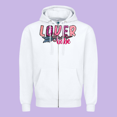 Lover Babe Zipper Hoodie Designed By Sublimationcraftshop