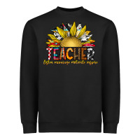 Black Teacher Heavyweight Sweatshirt - CowhideDigitalArt