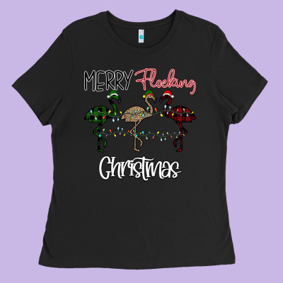 Merry Flocking Christmas Ladies Tee Designed By Bettercallsaul