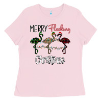 Bubblegum Pink Merry Flocking Christmas Ladies Tee - Bettercallsaul