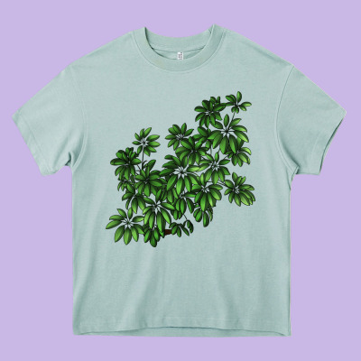 Botanical Schefflera Illustrations Heavy Core Tee Designed By Lillyallendesigns