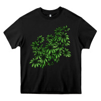 Black Botanical Schefflera Illustrations Heavy Core Tee - LillyAllenDesigns