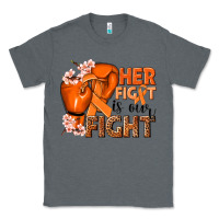 Charcoal Heather Her fight is our fight Kidney Cancer orange ribbon Classic Tee - NancyCooperArtShop