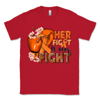 Red Her fight is our fight Kidney Cancer orange ribbon Classic Tee - NancyCooperArtShop