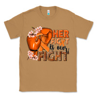 Toasted Coconut Her fight is our fight Kidney Cancer orange ribbon Classic Tee - NancyCooperArtShop