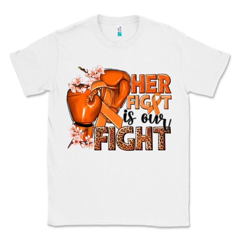 Her Fight Is Our Fight Kidney Cancer Orange Ribbon Classic Tee by NancyCooperArtShop | Teevron