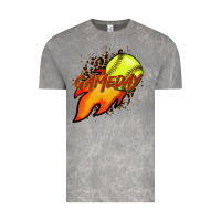 Cloud Rock Softball game day leopard fire and ball Vintage Tee - HowdyJamesFarm