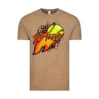 Vintage Coffee Softball game day leopard fire and ball Vintage Tee - HowdyJamesFarm