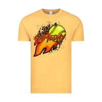 Vintage Mustard Softball game day leopard fire and ball Vintage Tee - HowdyJamesFarm