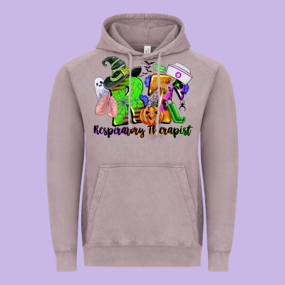 Rt Respiratory Therapist Halloween Vintage Hoodie Designed By Cowgirlartshop