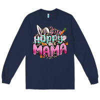Navy One hoppy mama Easter Day Long Sleeve Tee - CowGirlArtShop