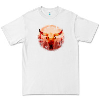 White Western Cowboy Sunset Bull Skull Premium Tee - Bettercallsaul