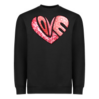 Black heart shaped love valentine's day Heavyweight Sweatshirt - LillyAllenDesigns