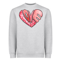 Heather Grey heart shaped love valentine's day Heavyweight Sweatshirt - LillyAllenDesigns