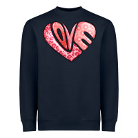Navy heart shaped love valentine's day Heavyweight Sweatshirt - LillyAllenDesigns