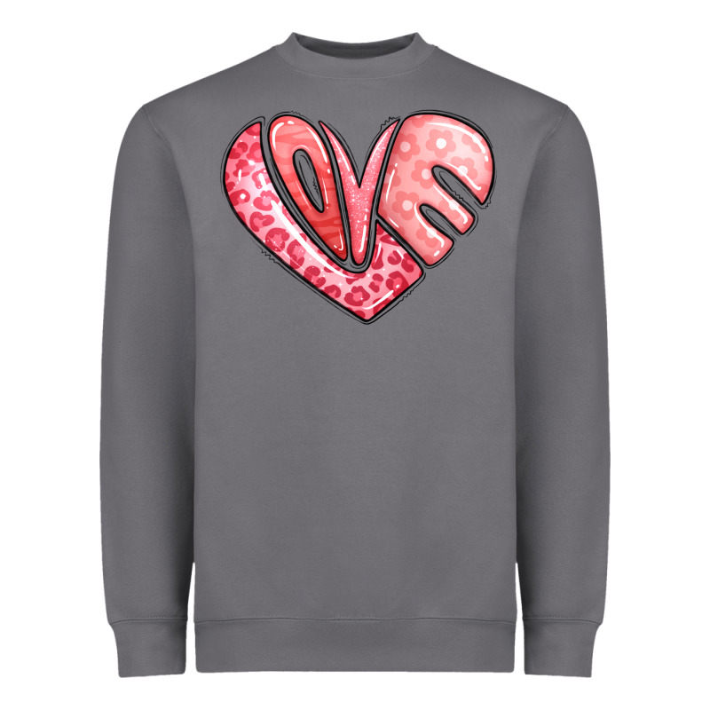 Heart Shaped Love Valentine's Day Heavyweight Sweatshirt by LillyAllenDesigns | Teevron