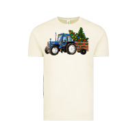 Vintage Arctic Blue Christmas Tractor Vintage Tee - RanaPortraitStore