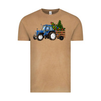 Vintage Camel Blue Christmas Tractor Vintage Tee - RanaPortraitStore