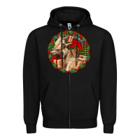 Black Spanish Goat Christmas Zipper Hoodie - LillyAllenDesigns