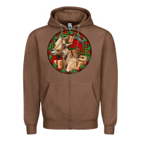 Chestnut Spanish Goat Christmas Zipper Hoodie - LillyAllenDesigns
