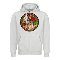 Dove Grey Spanish Goat Christmas Zipper Hoodie - LillyAllenDesigns