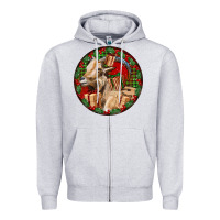 Heather Grey Spanish Goat Christmas Zipper Hoodie - LillyAllenDesigns