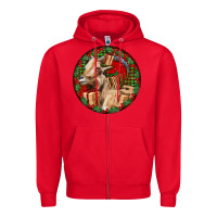 Red Spanish Goat Christmas Zipper Hoodie - LillyAllenDesigns