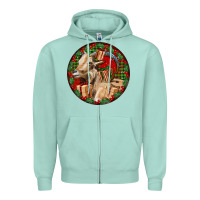Seafoam Spanish Goat Christmas Zipper Hoodie - LillyAllenDesigns