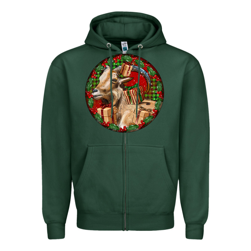 Spanish Goat Christmas Zipper Hoodie by LillyAllenDesigns | Teevron
