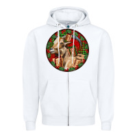 White Spanish Goat Christmas Zipper Hoodie - LillyAllenDesigns