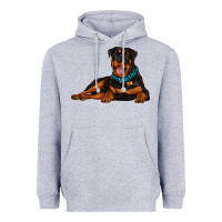 Heather Grey rottweiler Heavyweight Hoodie - Artiststas