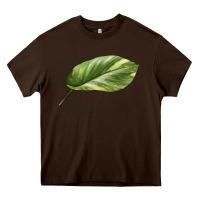 Chocolate Brown Golden Pothos Leaf Heavy Core Tee - LillyAllenDesigns