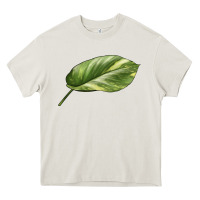 Cream Golden Pothos Leaf Heavy Core Tee - LillyAllenDesigns