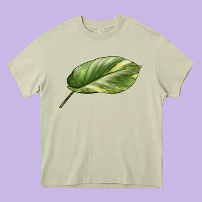 Golden Pothos Leaf Heavy Core Tee Designed By Lillyallendesigns
