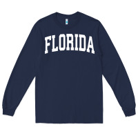 Navy Florida Crewneck Sweatshirt Sports College Style State Gifts Long Sleeve Tee - minhPixels