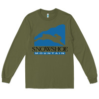 Army Green snowshoe mountain Long Sleeve Tee - minhPixels