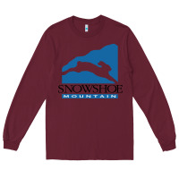 Burgundy snowshoe mountain Long Sleeve Tee - minhPixels
